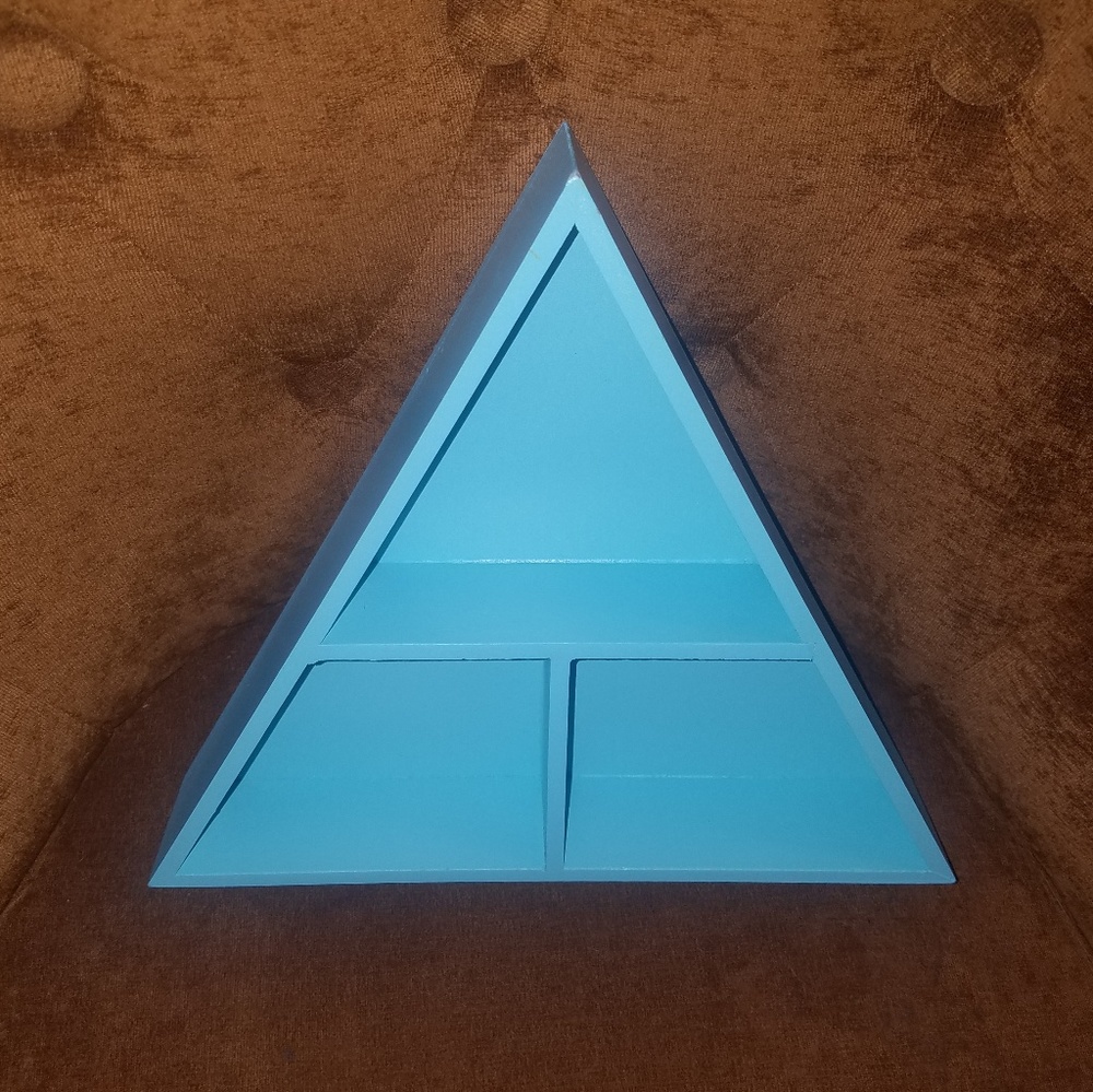 Teal/Blue Triangle Shaped Display Shelf